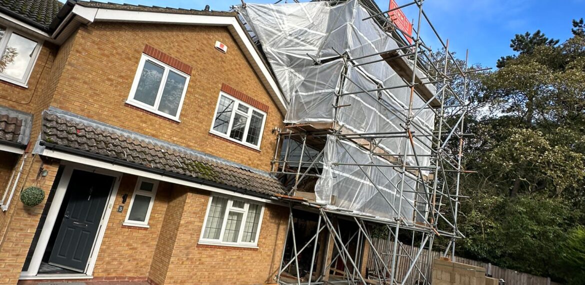 Temporary roof in Narborough, Leicestershire